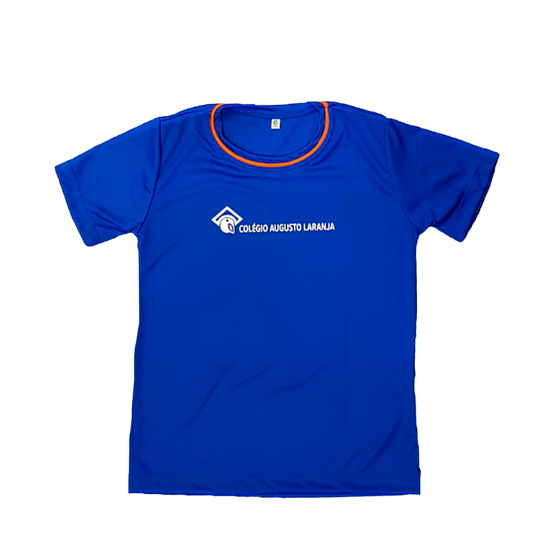 Camiseta Manga Curta Dry Fit Azul Royal E. Fund. I e II e E. Médio